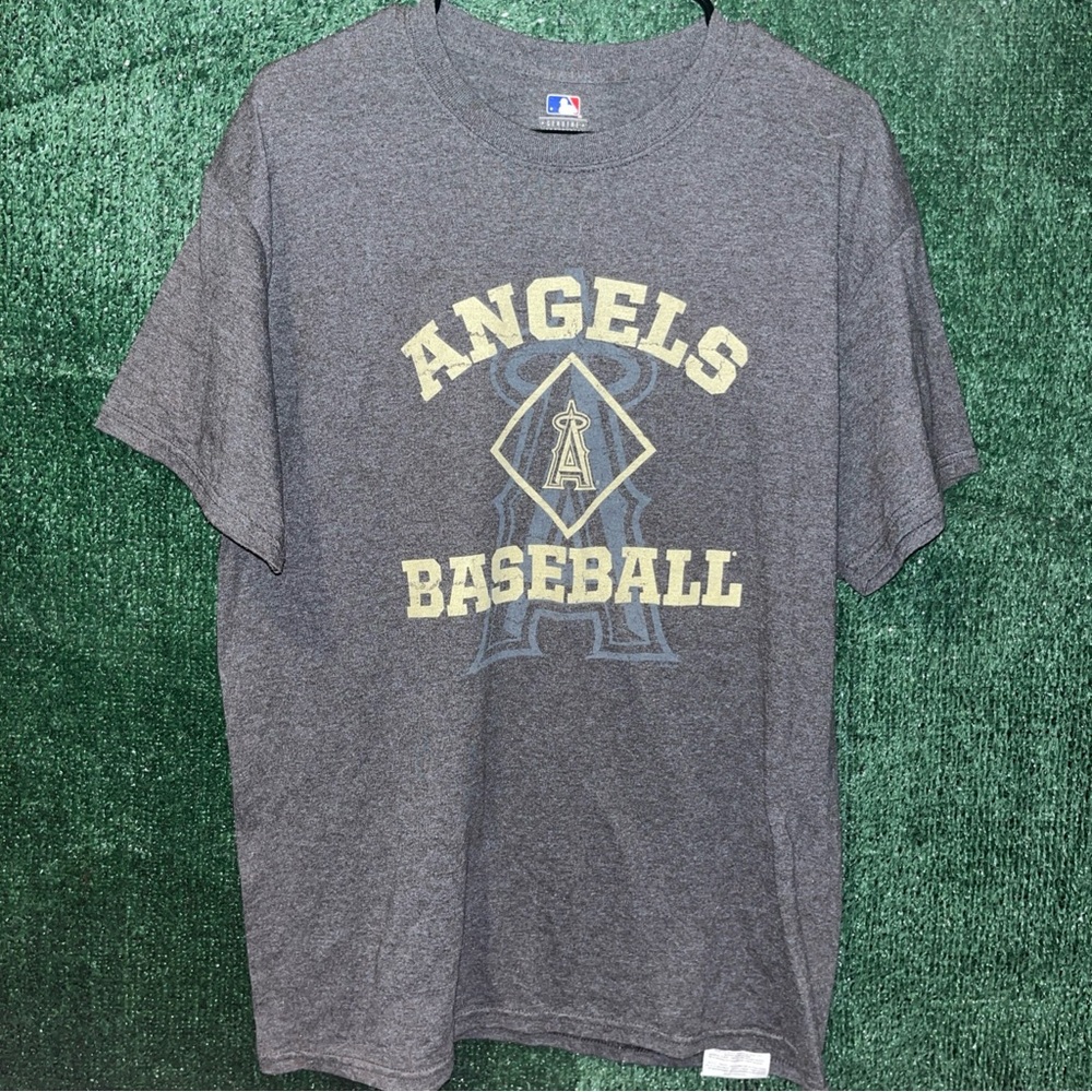 Anaheim Angels MLB Brand Gray Shirt L Baseball LA Mike Trout